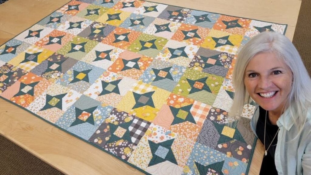 Finished Donna’s Free “Twinkle Little Star” Quilt Pattern, a completed DIY project