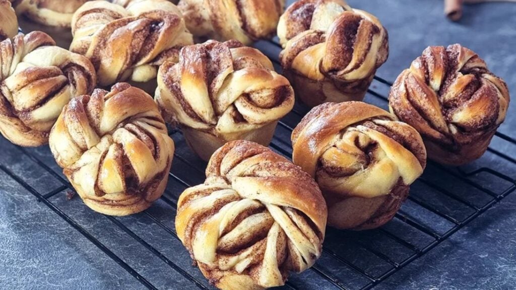 Super Easy Twisted Cinnamon Rolls, homemade and freshly served