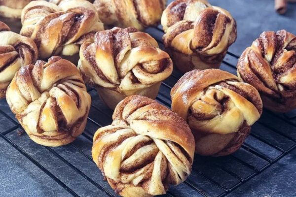 Super Easy Twisted Cinnamon Rolls, homemade and freshly served