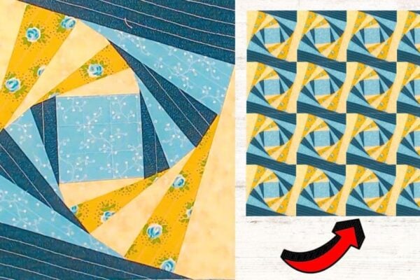 Finished a Twisted Log Cabin Quilt Block, a completed DIY project
