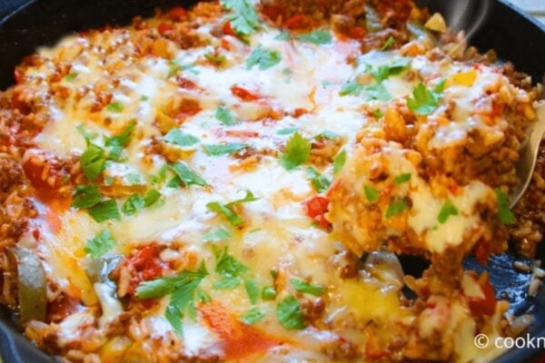 Easy Unstuffed Bell Pepper Casserole, homemade and freshly served