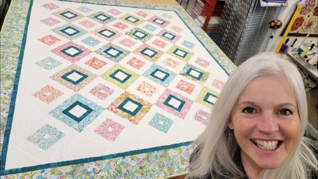 Finished Easy “Up Square Down Square” Quilt, a completed DIY project