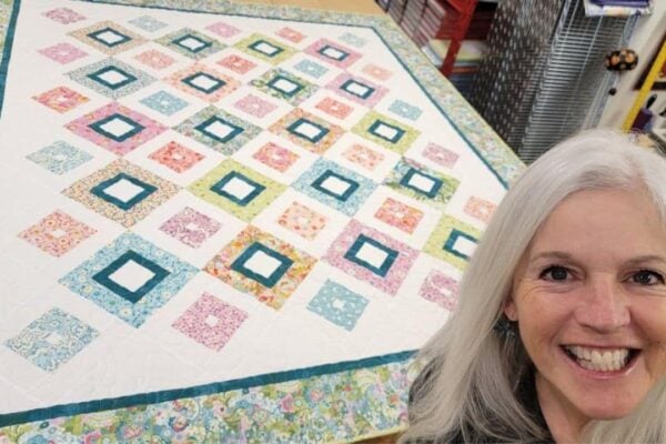 Finished Easy “Up Square Down Square” Quilt, a completed DIY project