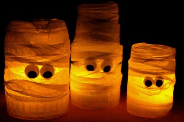 Finished an Upcycled DIY Mummy Glow Jar, a completed DIY project