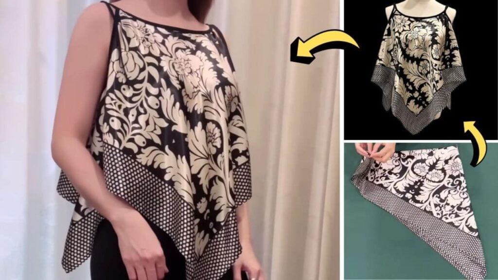 Finished How to Upcycle Scarf Into a Sleeveless Top, a completed DIY project