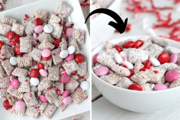 Easy Valentine Cupid Chow, homemade and freshly served