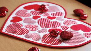 Finished a Valentine’s Day Table Topper, a completed DIY project