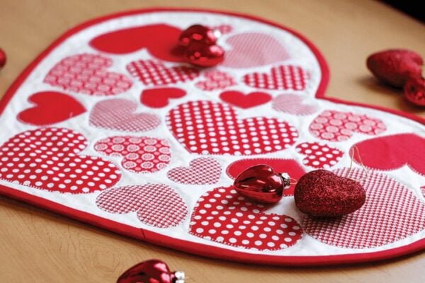 Finished a Valentine’s Day Table Topper, a completed DIY project