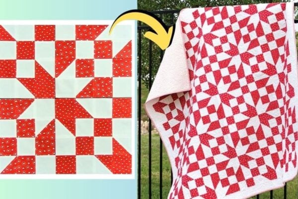 Finished Vintage Road to Oklahoma Quilt Block (with Free Pattern), a completed DIY project