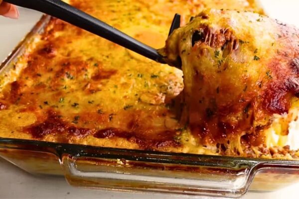 the Viral TikTok Baked Spaghetti, homemade and freshly served