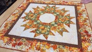 Finished Easy Wall-Hanging Fall Wreath Quilt, a completed DIY project