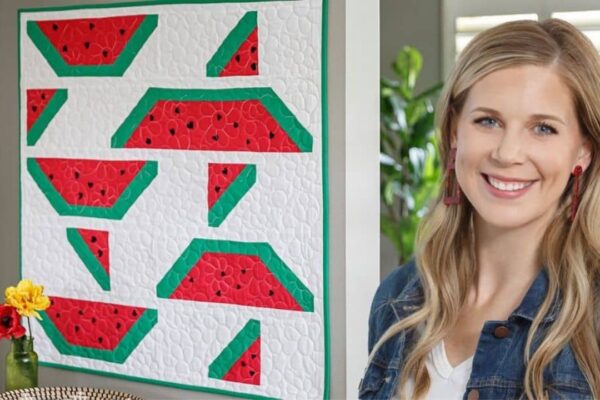 a Wall Hanging Watermelon Quilt, homemade and freshly served