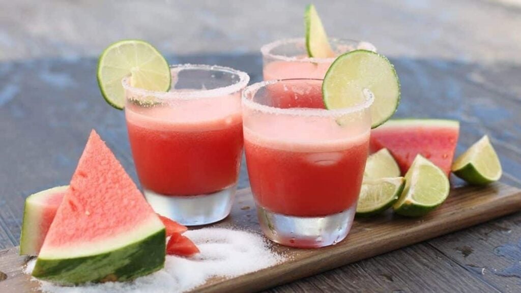 Easy Watermelon Margaritas, homemade and freshly served
