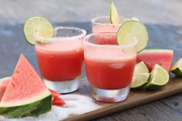 Easy Watermelon Margaritas, homemade and freshly served