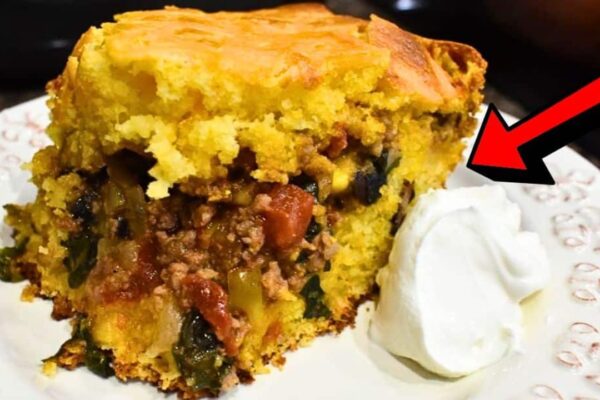 Easy Stuffed Mexican Cornbread, homemade and freshly served