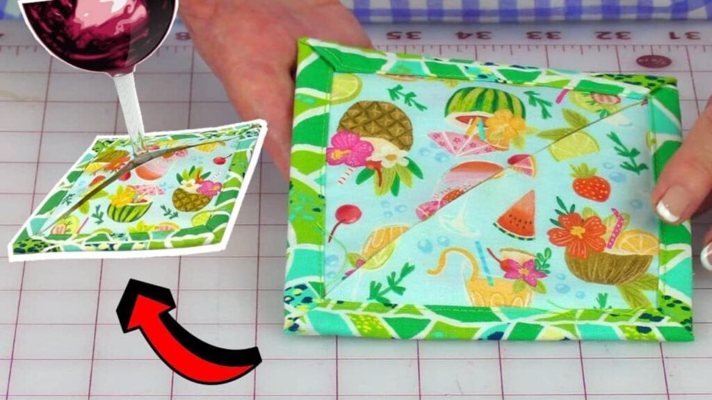 Easy 5-Minute Wine Glass Coaster Sewing, homemade and freshly served