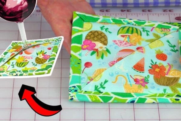 Easy 5-Minute Wine Glass Coaster Sewing, homemade and freshly served