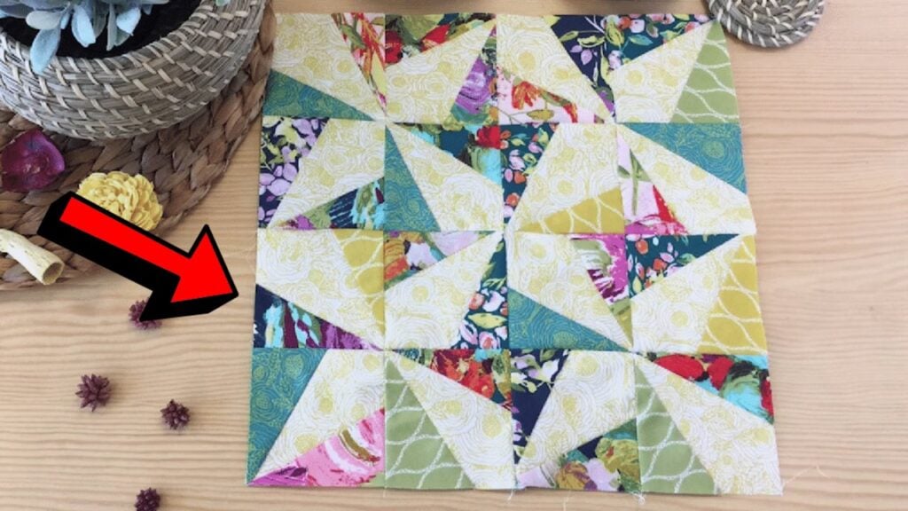 Finished a Wonky Pinwheel Quilt Block, a completed DIY project