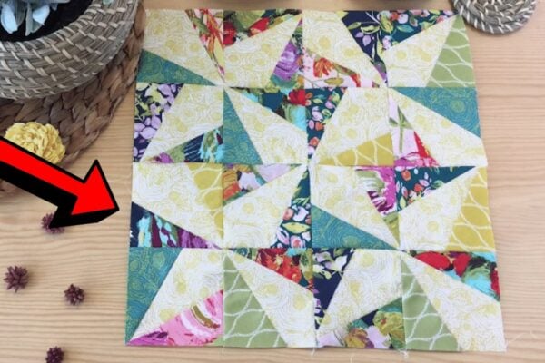 Finished a Wonky Pinwheel Quilt Block, a completed DIY project