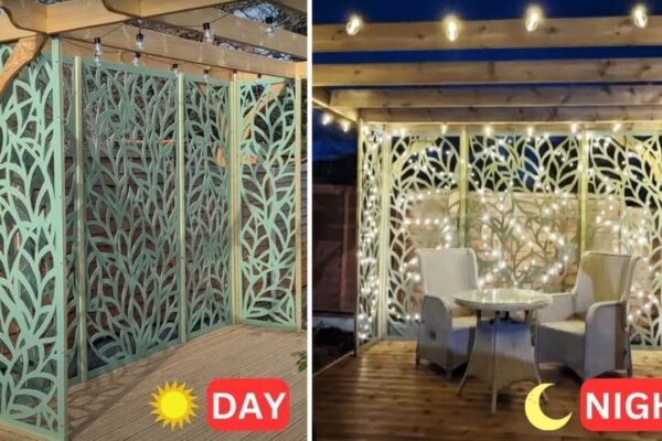 Finished Easy DIY Leaf Garden Screens, a completed DIY project