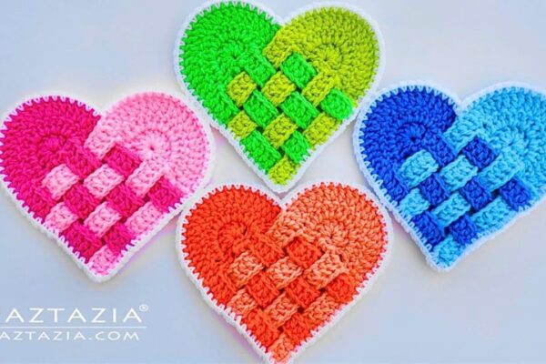 Finished How to Crochet A Woven Heart, a completed DIY project