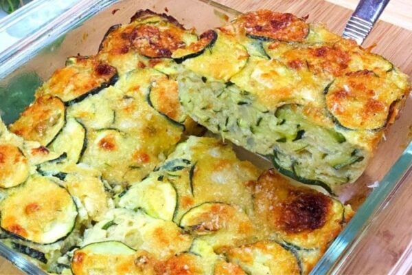 Easy & Delicious Zucchini Casserole, homemade and freshly served