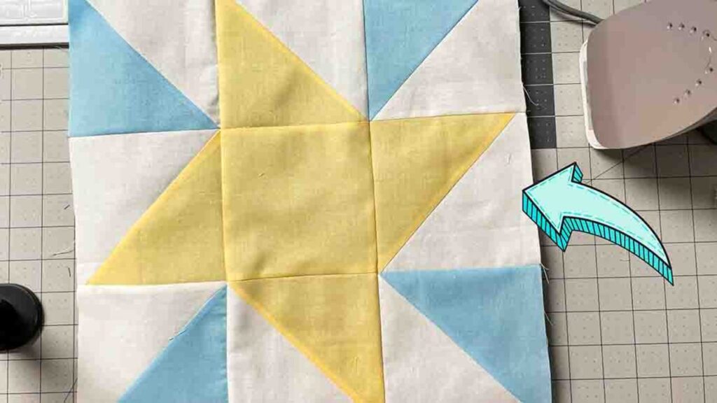Finished Eccentric Star Quilt Block, a completed DIY project