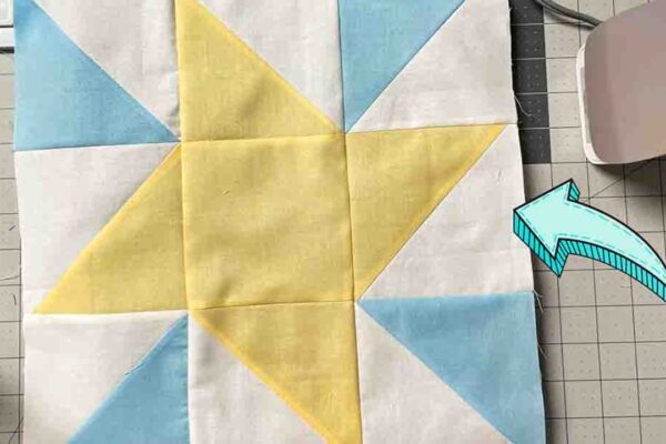 Finished Eccentric Star Quilt Block, a completed DIY project