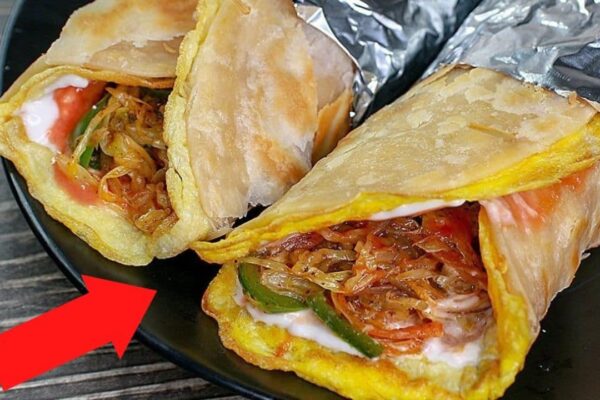 Quick and Easy Egg Wrap, homemade and freshly served