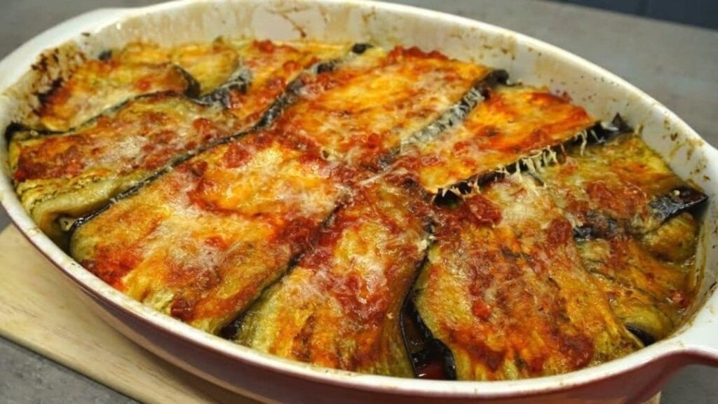 Eggplant Lasagna Casserole, homemade and freshly served