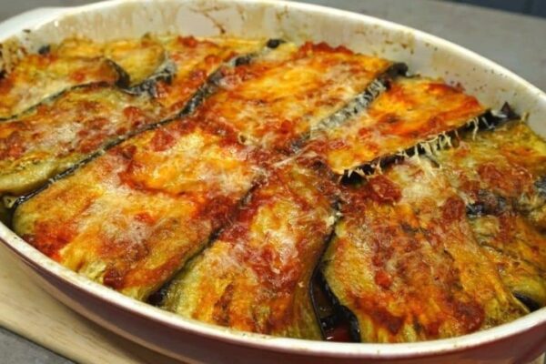 Eggplant Lasagna Casserole, homemade and freshly served