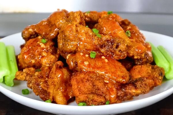 Extra Crispy Buffalo Wings, homemade and freshly served