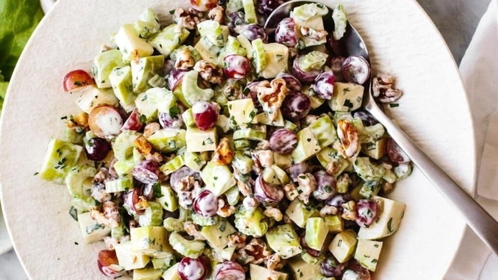 Famous Waldorf Salad, homemade and freshly served