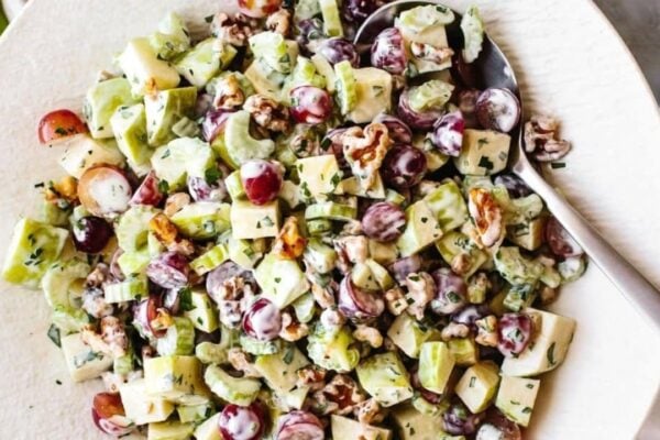 Famous Waldorf Salad, homemade and freshly served