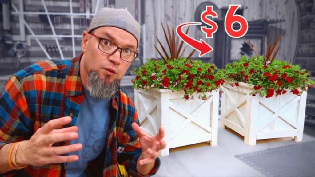 Finished $6 Farmhouse Picket Planter DIY, a completed DIY project