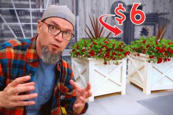 Finished $6 Farmhouse Picket Planter DIY, a completed DIY project