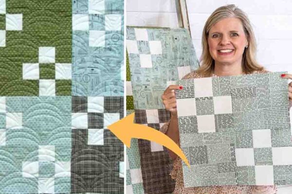Finished Fat Quarter Four-Patch Shortcut Quilt, a completed DIY project