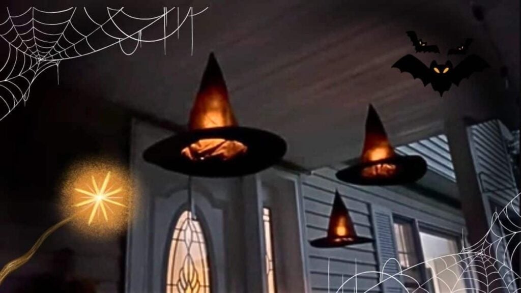 Finished Floating Witch Hats DIY, a completed DIY project
