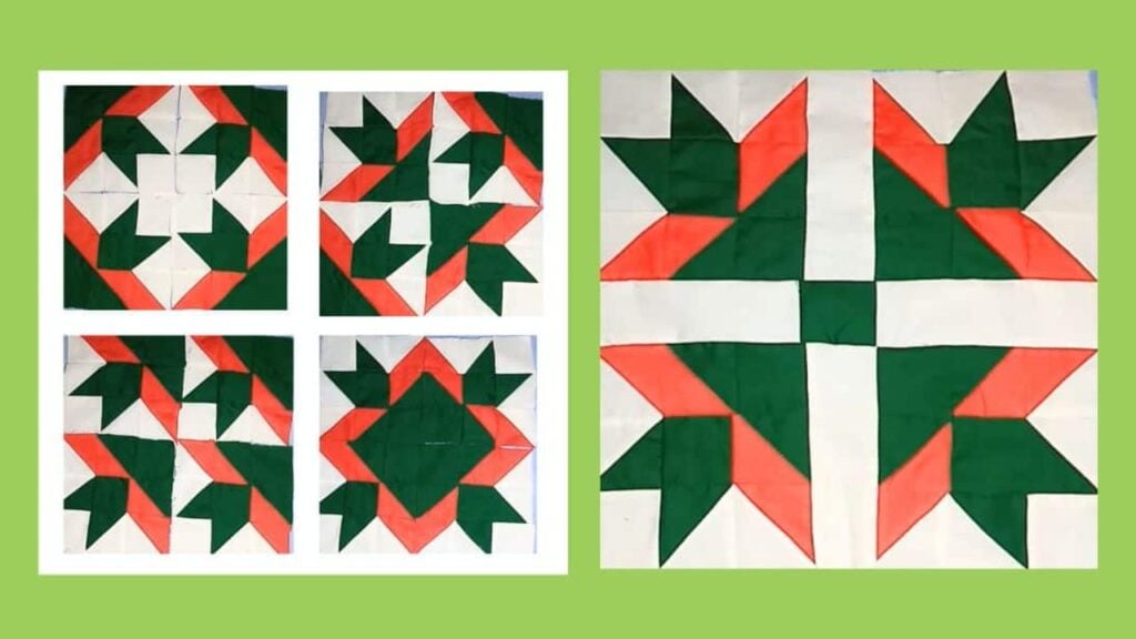 Finished Flower Patchwork Quilt Block, a completed DIY project