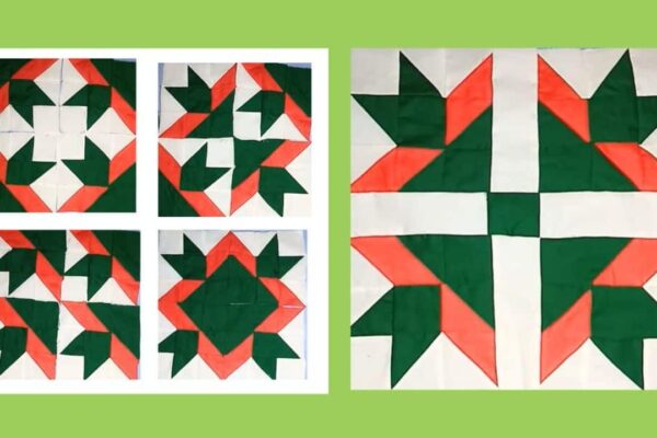 Finished Flower Patchwork Quilt Block, a completed DIY project