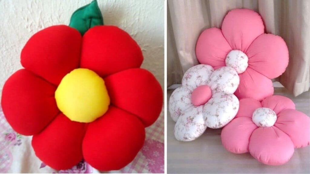 Finished Flower Throw Pillow, a completed DIY project