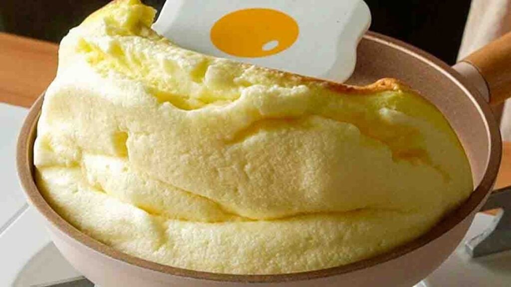 Fluffy Egg Souffle Omelet, homemade and freshly served