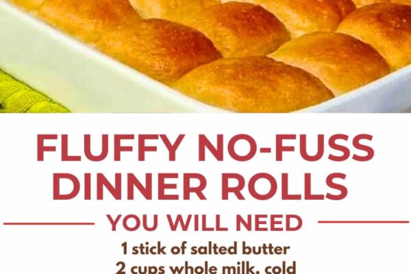Fluffy No-Fuss Dinner Rolls, homemade and freshly served