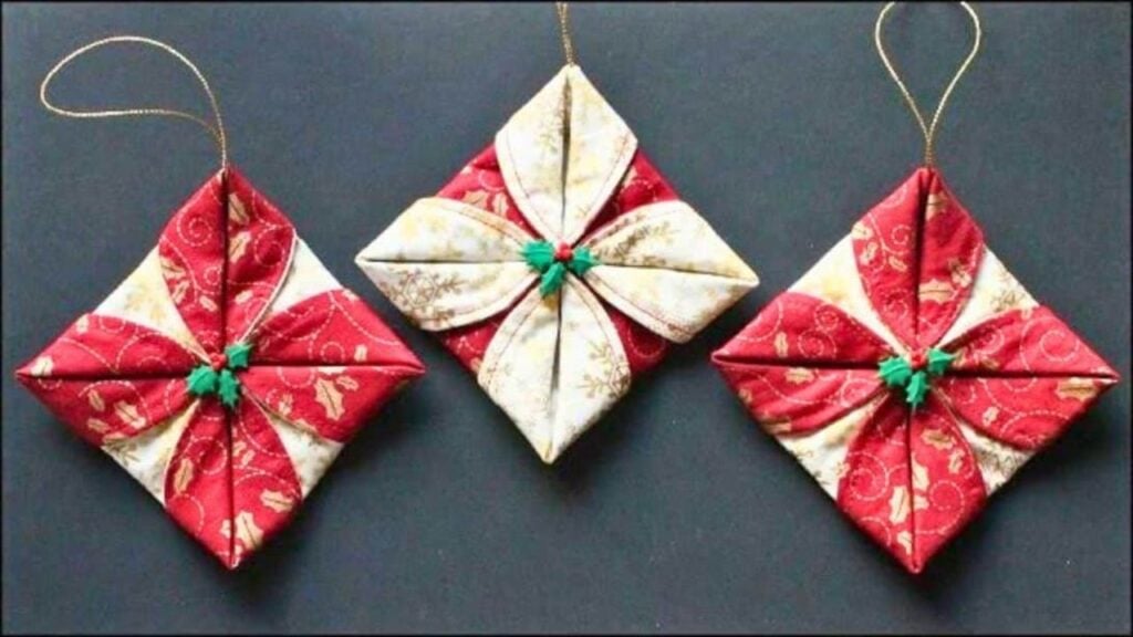 Finished Folded Christmas Fabric Ornaments, a completed DIY project