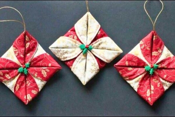 Finished Folded Christmas Fabric Ornaments, a completed DIY project