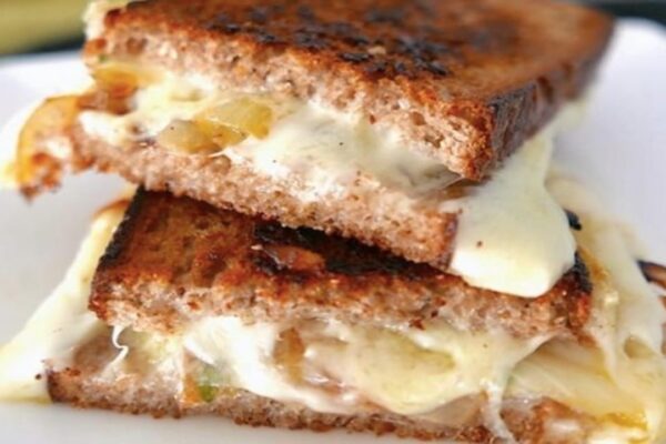 French Onion Grilled Cheese Sandwich, homemade and freshly served