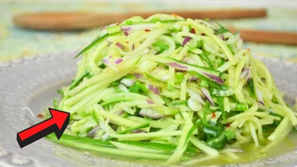 Fresh Cucumber Salad With Lime Dressing, homemade and freshly served