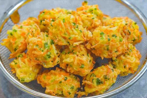 Fried Potato Balls, homemade and freshly served