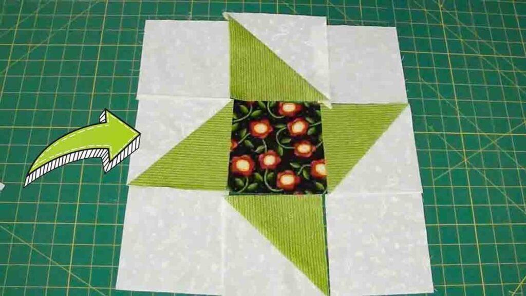 Finished Friendship Star Quilt Block Using Turnovers, a completed DIY project