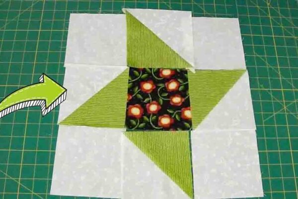 Finished Friendship Star Quilt Block Using Turnovers, a completed DIY project